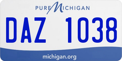 MI license plate DAZ1038