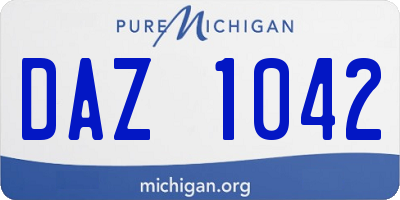 MI license plate DAZ1042
