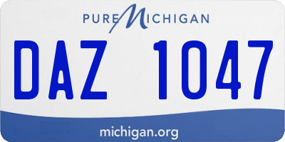 MI license plate DAZ1047