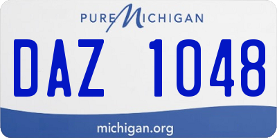 MI license plate DAZ1048