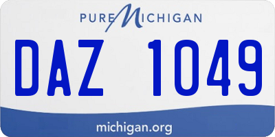 MI license plate DAZ1049