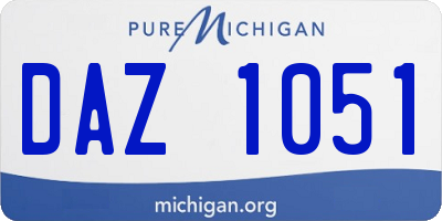 MI license plate DAZ1051