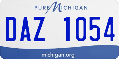 MI license plate DAZ1054