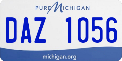 MI license plate DAZ1056