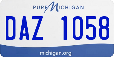 MI license plate DAZ1058