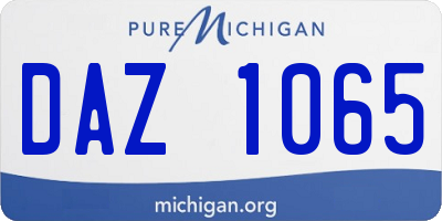 MI license plate DAZ1065