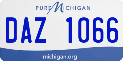 MI license plate DAZ1066