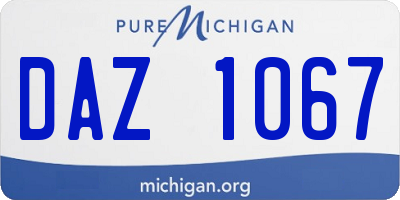MI license plate DAZ1067