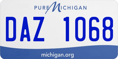 MI license plate DAZ1068