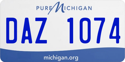 MI license plate DAZ1074