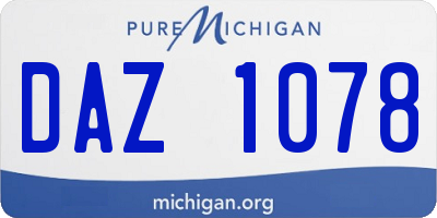 MI license plate DAZ1078