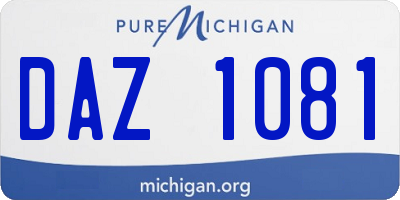 MI license plate DAZ1081