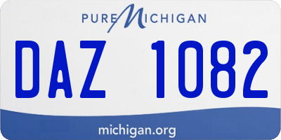 MI license plate DAZ1082