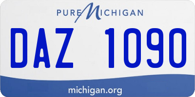 MI license plate DAZ1090