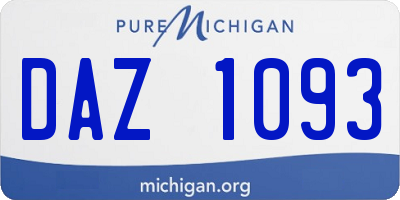 MI license plate DAZ1093