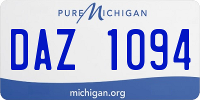 MI license plate DAZ1094