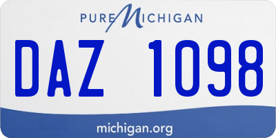 MI license plate DAZ1098