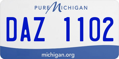 MI license plate DAZ1102