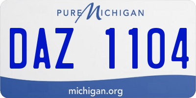 MI license plate DAZ1104