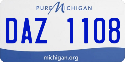 MI license plate DAZ1108
