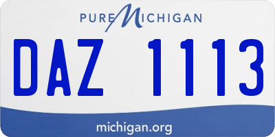 MI license plate DAZ1113