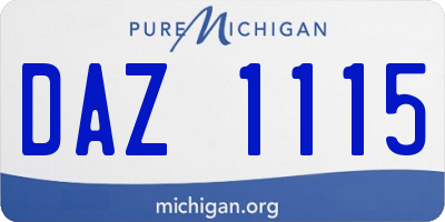 MI license plate DAZ1115