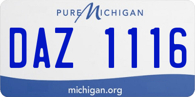 MI license plate DAZ1116