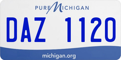 MI license plate DAZ1120