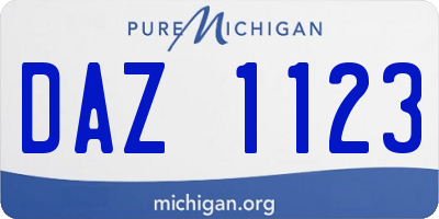 MI license plate DAZ1123