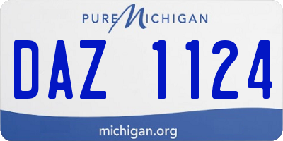 MI license plate DAZ1124