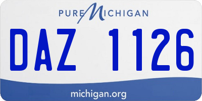 MI license plate DAZ1126