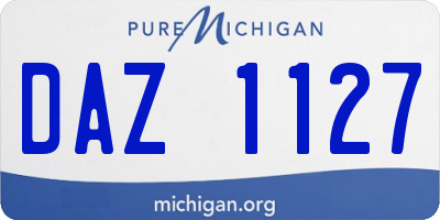 MI license plate DAZ1127