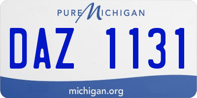 MI license plate DAZ1131