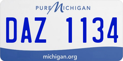 MI license plate DAZ1134