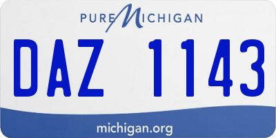 MI license plate DAZ1143