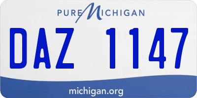 MI license plate DAZ1147