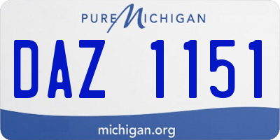 MI license plate DAZ1151