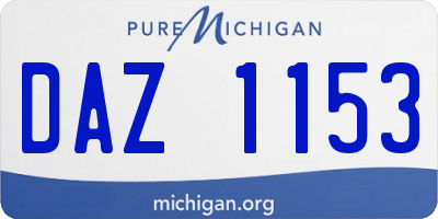 MI license plate DAZ1153