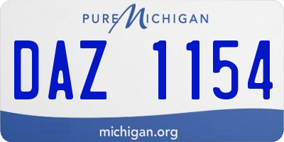 MI license plate DAZ1154