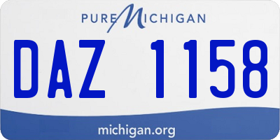 MI license plate DAZ1158