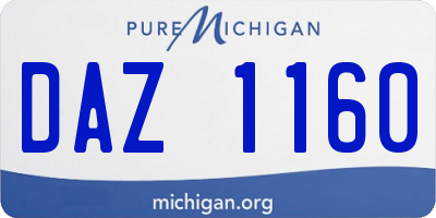 MI license plate DAZ1160