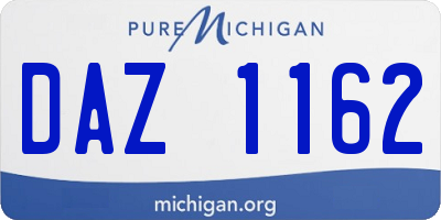 MI license plate DAZ1162