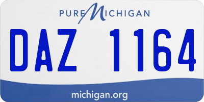 MI license plate DAZ1164