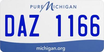 MI license plate DAZ1166