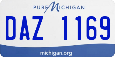 MI license plate DAZ1169