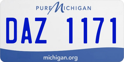 MI license plate DAZ1171