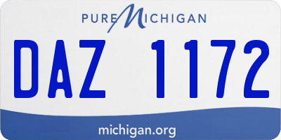 MI license plate DAZ1172