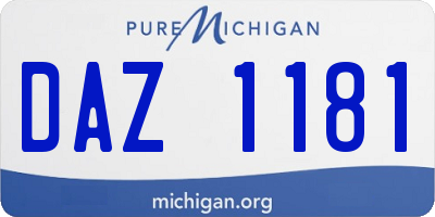 MI license plate DAZ1181