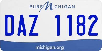 MI license plate DAZ1182