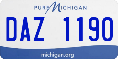 MI license plate DAZ1190